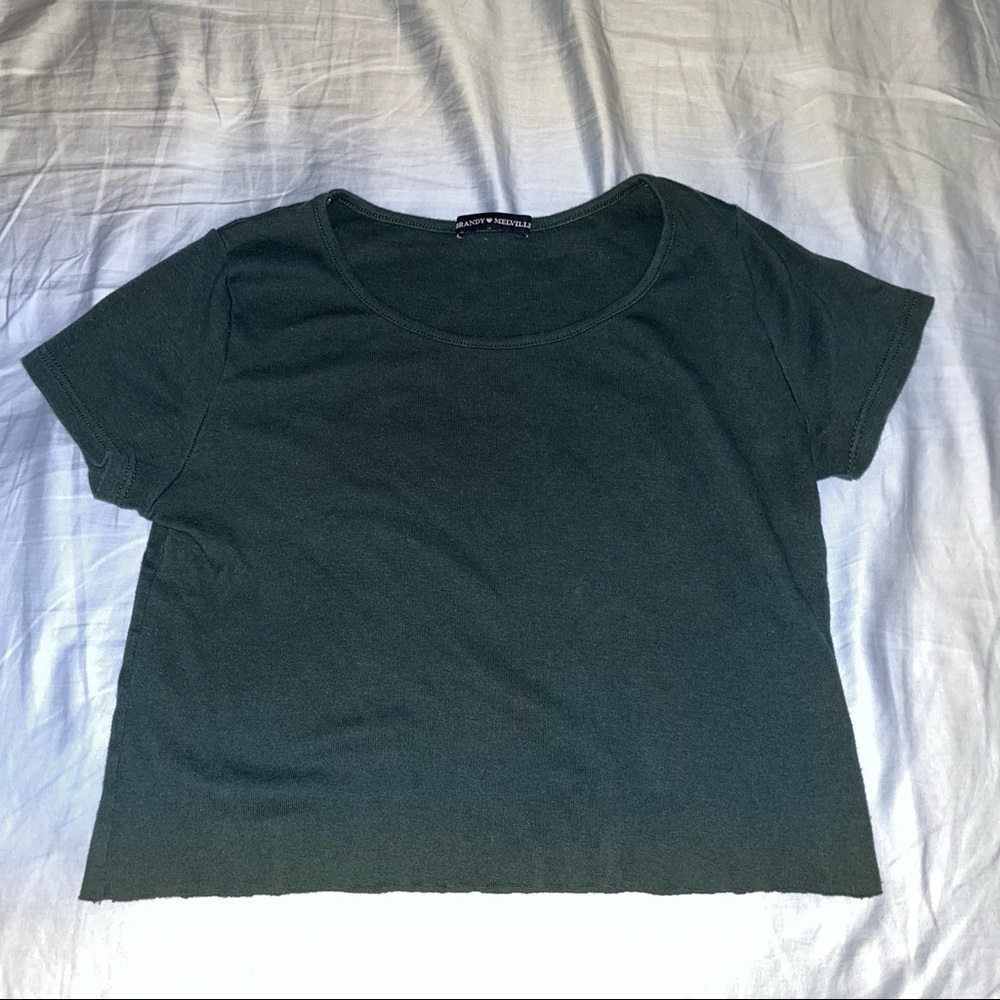 brandy melville green crop top
